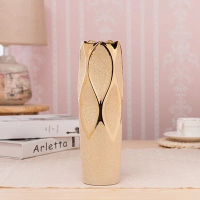 Luxury Modern Gold Ceramic Decorative Vase - Large Elegant Ornament Home Decor