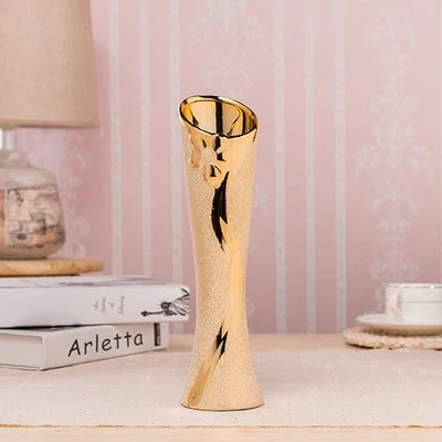 Luxury Modern Gold Ceramic Decorative Vase - Large Elegant Ornament Home Decor