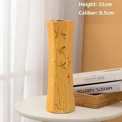 Luxury Modern Gold Ceramic Decorative Vase - Large Elegant Ornament Home Decor