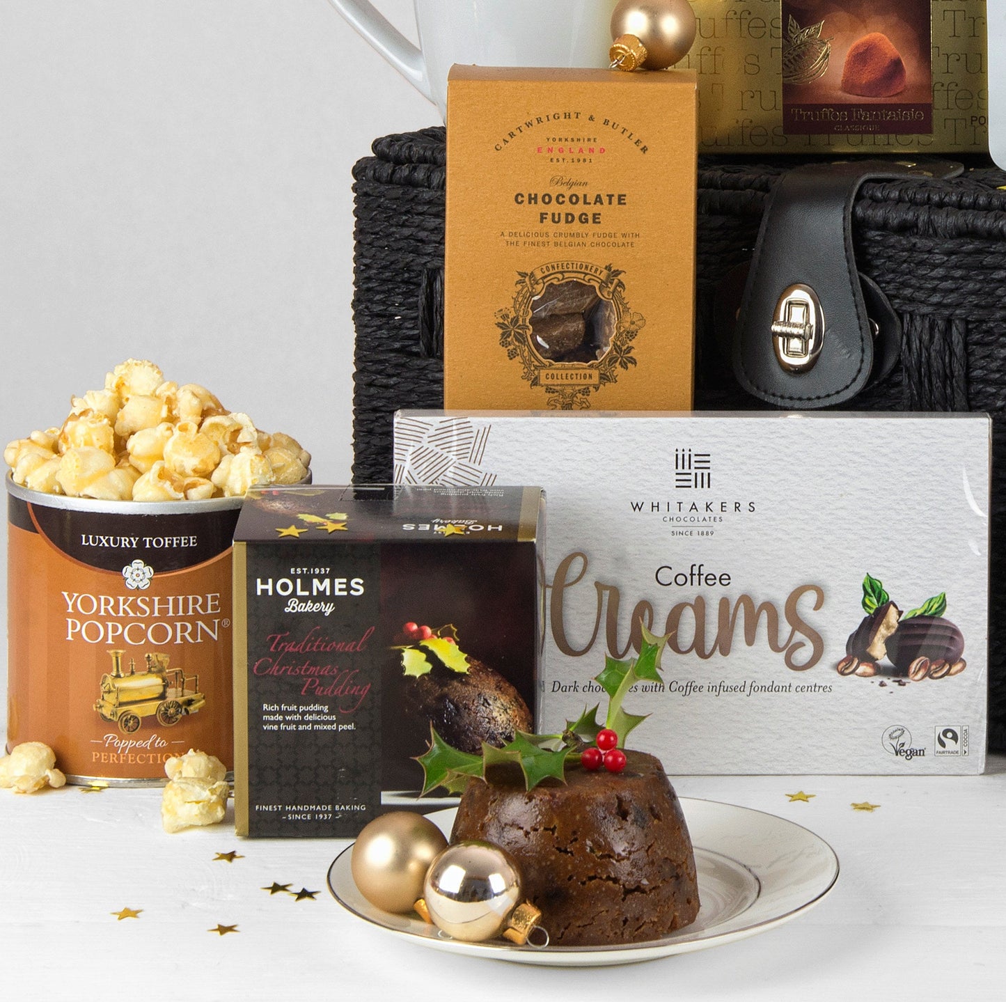 Luxury Christmas Hamper Basket | Festive Food, Sweet Treats & Wine