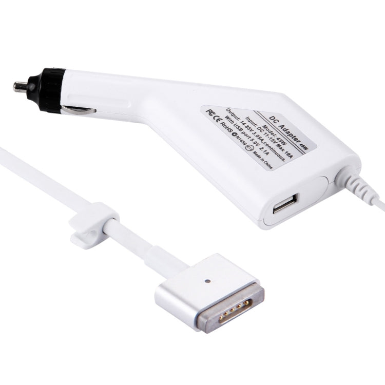 45W MagSafe 2 Car Charger for MacBook Air – 5 Pin T-Style with USB Port, 1.7m Cable