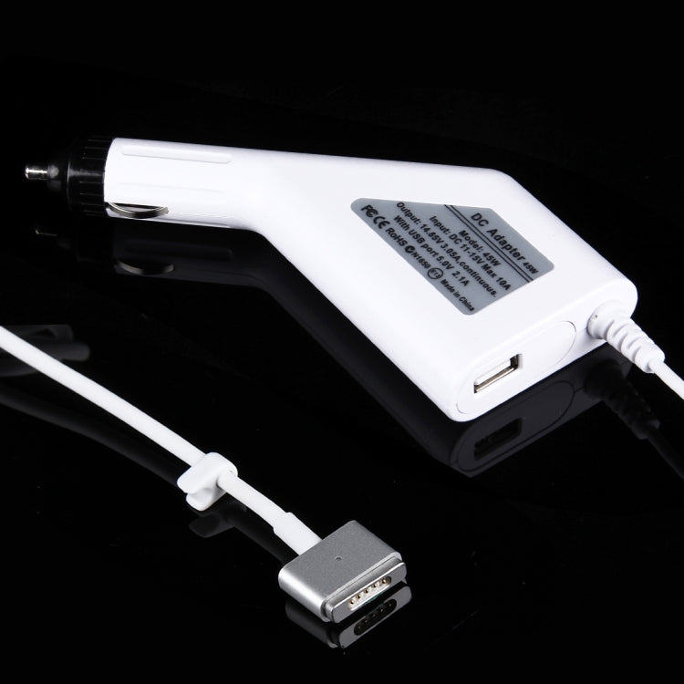 45W MagSafe 2 Car Charger for MacBook Air – 5 Pin T-Style with USB Port, 1.7m Cable