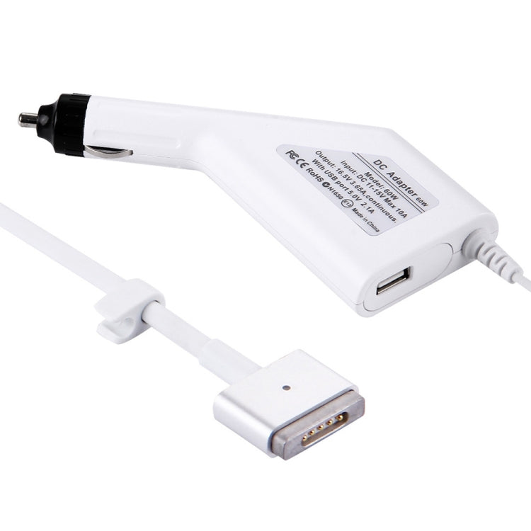 60W 16,5V 3,65A 5-poliges MagSafe 2 T-Style Kfz-Ladegerät mit 1 USB-Anschluss für Apple Macbook A1465 / A1502 / A1435 / MD212 / MD2123 / MD662, Länge: 1,7m