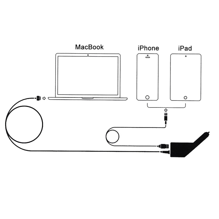 60W 16,5V 3,65A 5-poliges MagSafe 2 T-Style Kfz-Ladegerät mit 1 USB-Anschluss für Apple Macbook A1465 / A1502 / A1435 / MD212 / MD2123 / MD662, Länge: 1,7m