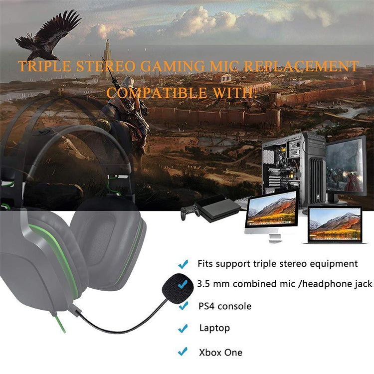 Gaming Headset Microphone - 3.5mm Angle Plug for Live Streaming & Gaming