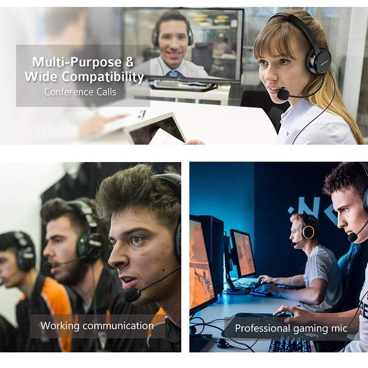 Gaming Headset Microphone - 3.5mm Angle Plug for Live Streaming & Gaming