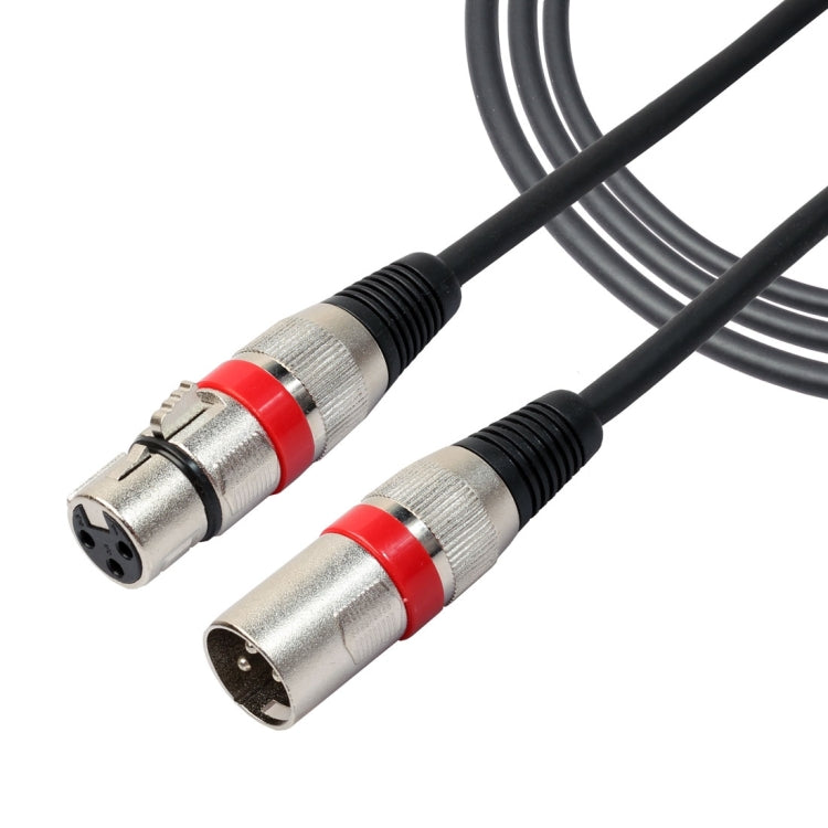 3 m 3-poliges XLR-Stecker-auf-XLR-Buchse-Mikrofonabschirmkabel, Mikrofon-Audiokabel, Länge: 3 m (Rot)