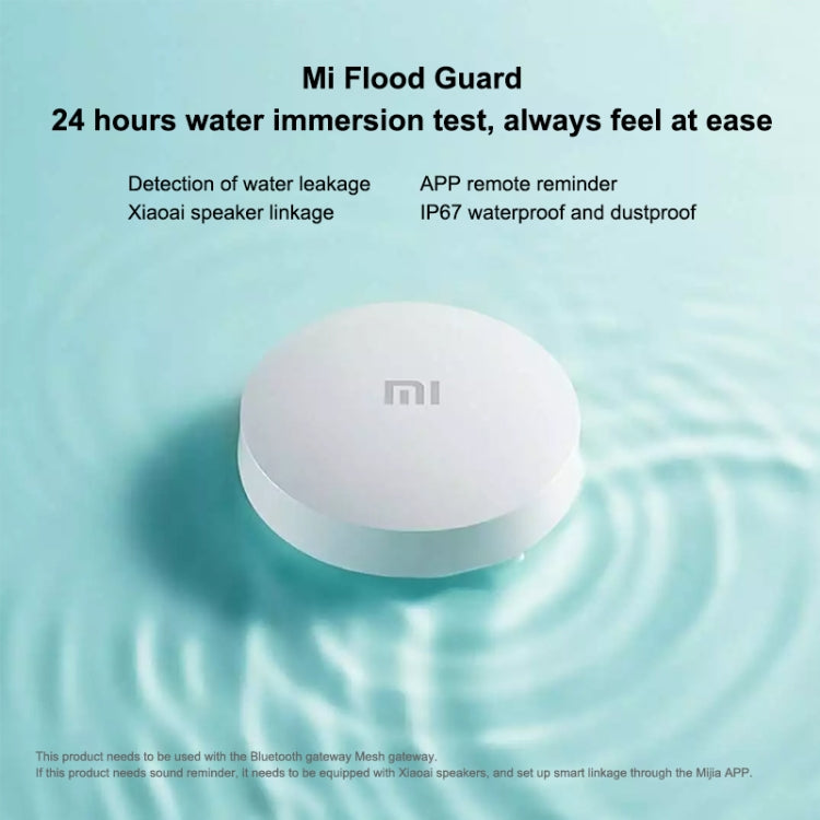 Original Xiaomi Drahtloser Bluetooth Hochwasserschutz Erkennt intelligent Wasserlecks, Xiaoai Lautsprecher Kopplung, App zur Fernbenachrichtigung Smart Home, muss mit CA1001 verwendet werden