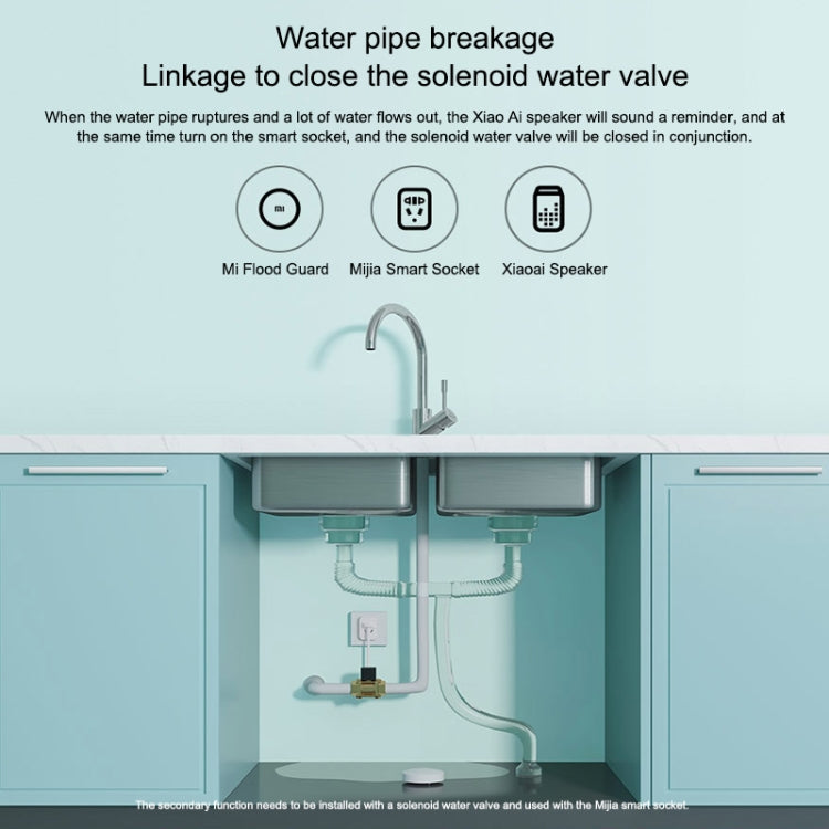 Original Xiaomi Drahtloser Bluetooth Hochwasserschutz Erkennt intelligent Wasserlecks, Xiaoai Lautsprecher Kopplung, App zur Fernbenachrichtigung Smart Home, muss mit CA1001 verwendet werden