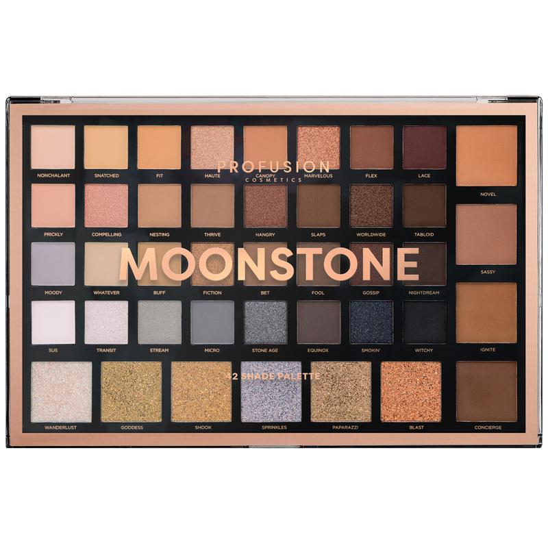 Moonstone 42 Shade Eyes & Face Palette | Matte, Shimmer & Glitter
