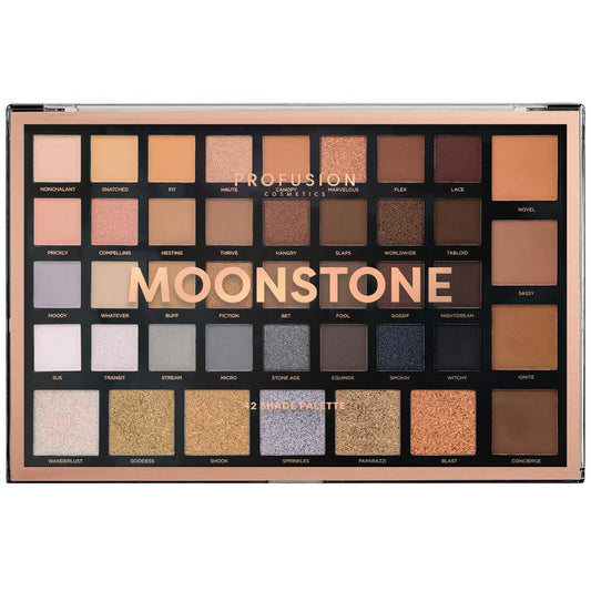 PIEDRA LUNAR | PALETA DE SOMBRAS DE OJOS Y ROSTRO DE 42 TONOS