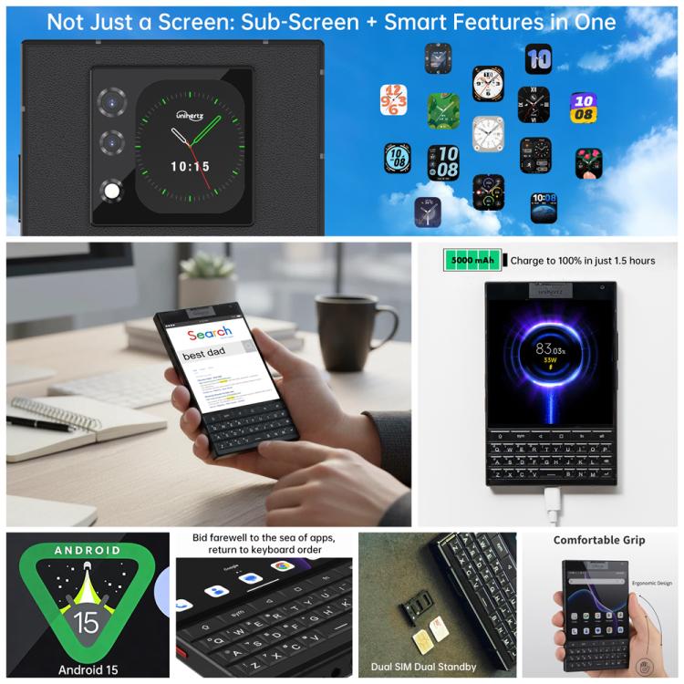 Unihertz Titan 2 | Physical QWERTY Keyboard Smartphone | 12GB RAM 512GB | Android 15 | 5G | Dual Screen