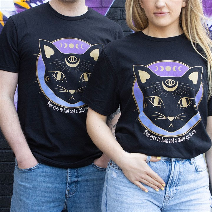 Mystic Mog Black Cat Unisex T-shirt Size M