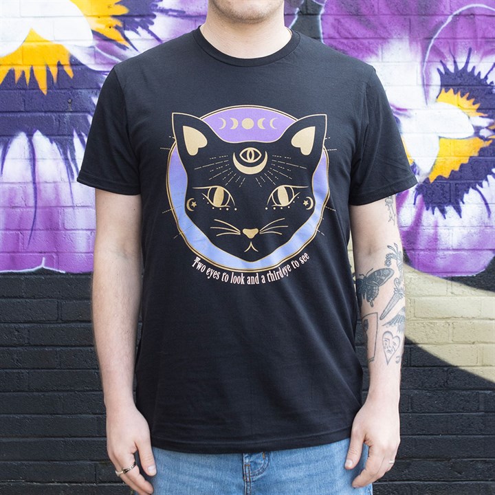 Mystic Mog Black Cat Unisex T-shirt Size M
