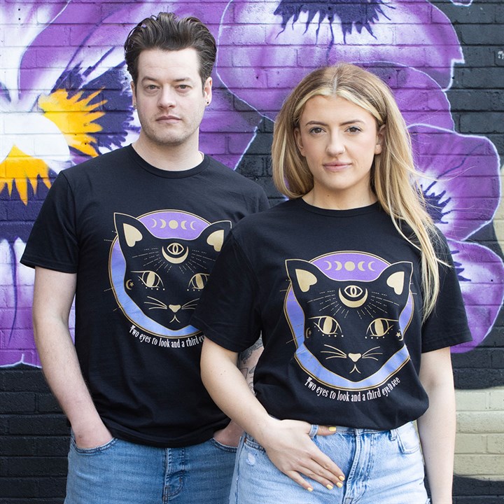 Mystic Mog Black Cat Unisex T-shirt Size S