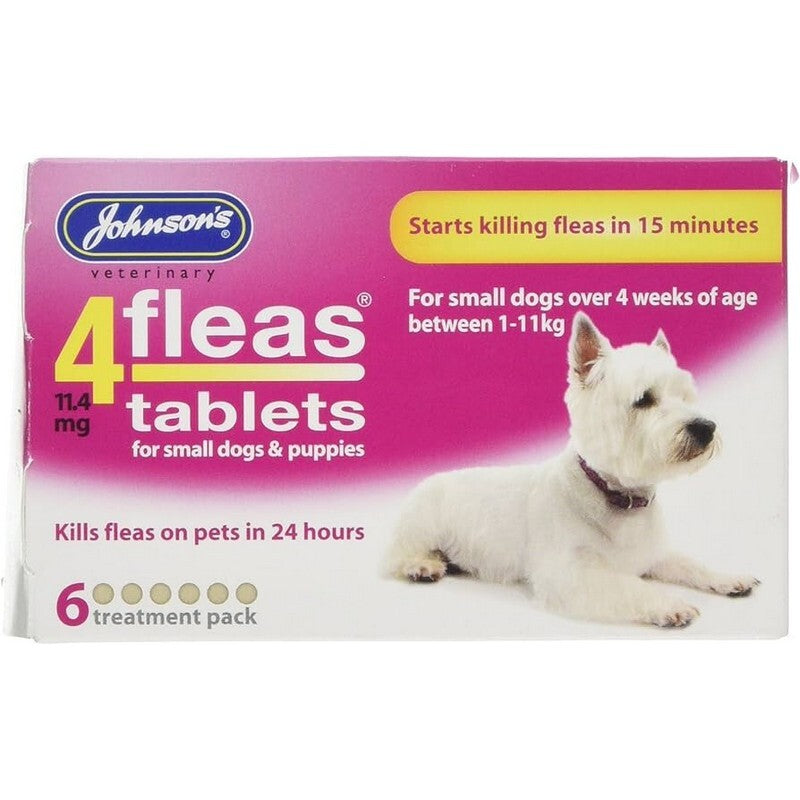 JVP 4Fleas Tablets Puppies and Small Dog 6 x 11.4mg (<11kg) - Case of 6