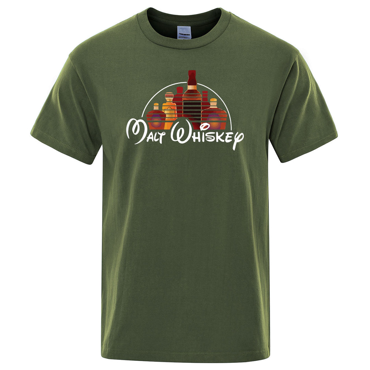 Men's Malt Whisky Disney T-Shirt Short Sleeve Graphic Print Tee Funny Unisex