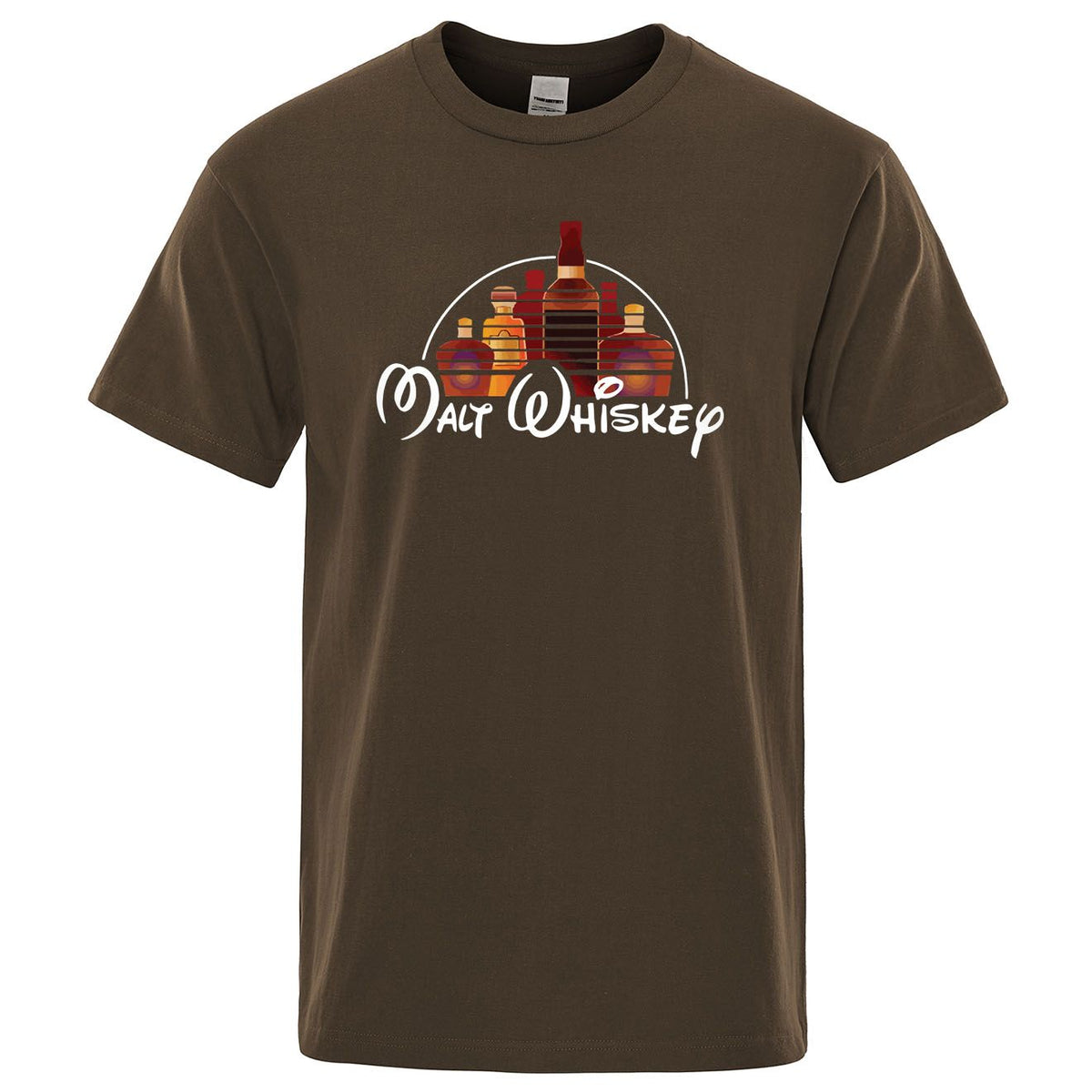 Men's Malt Whisky Disney T-Shirt Short Sleeve Graphic Print Tee Funny Unisex