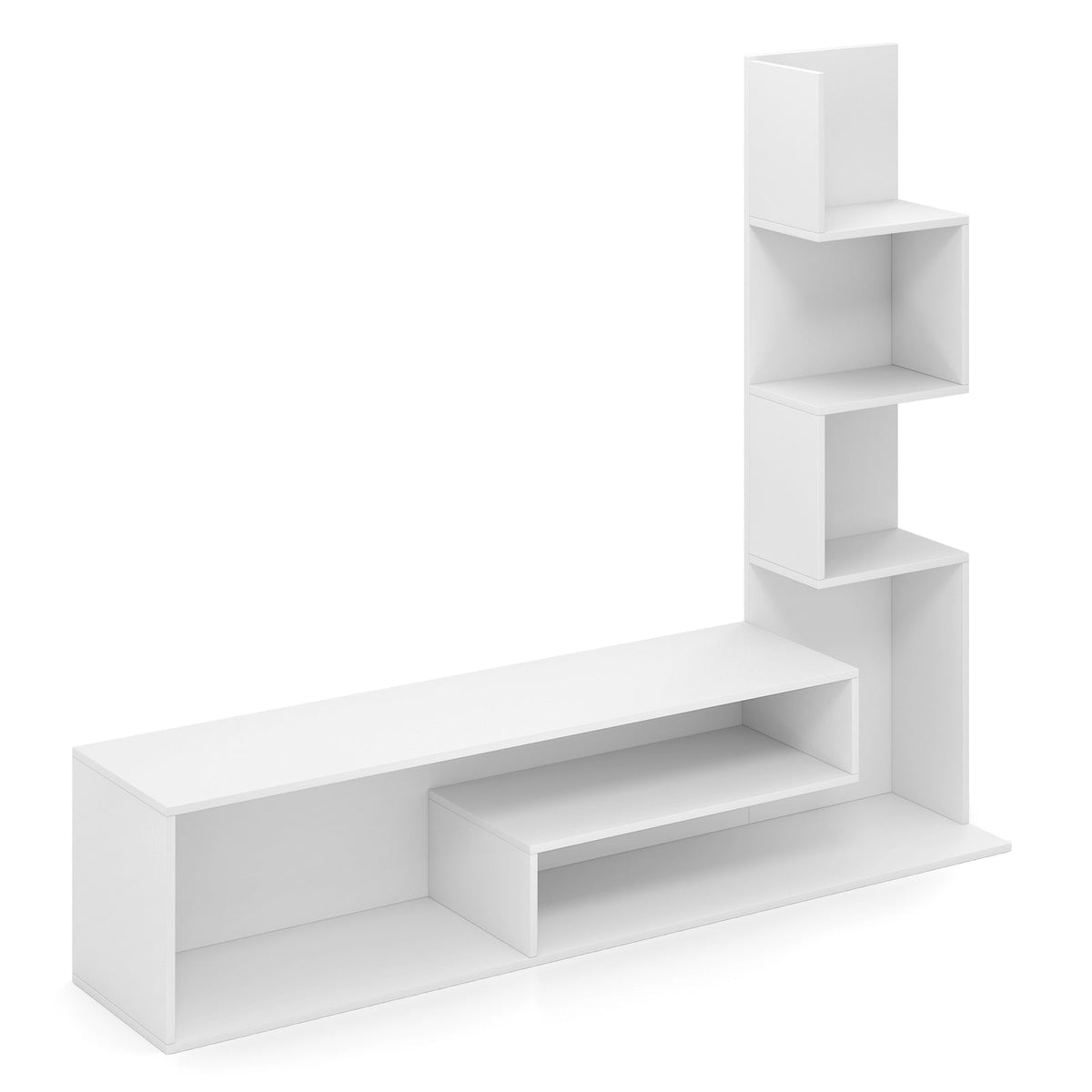 Media Console Table Cube TV Stand for TVs up to 50 Inch-Rustic Brown