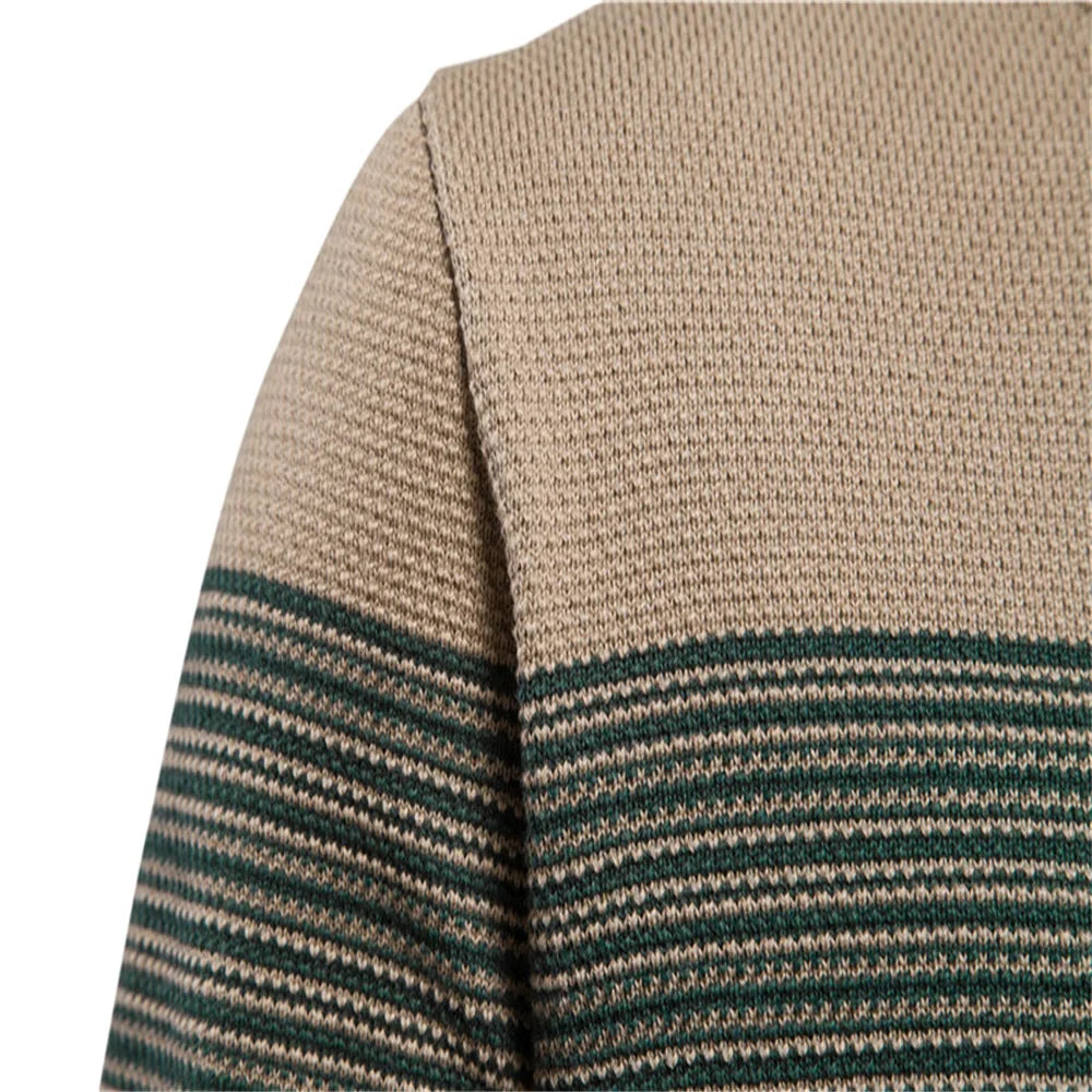 Men’s Cotton Knitted Sweater - Casual Round Neck Winter Pullover Warm Jumper
