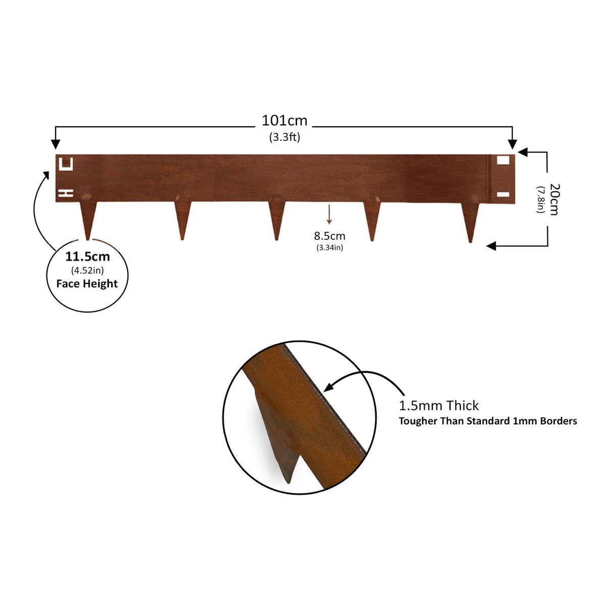 Metal Lawn Edging – Garden Borders, 15cm & 20cm