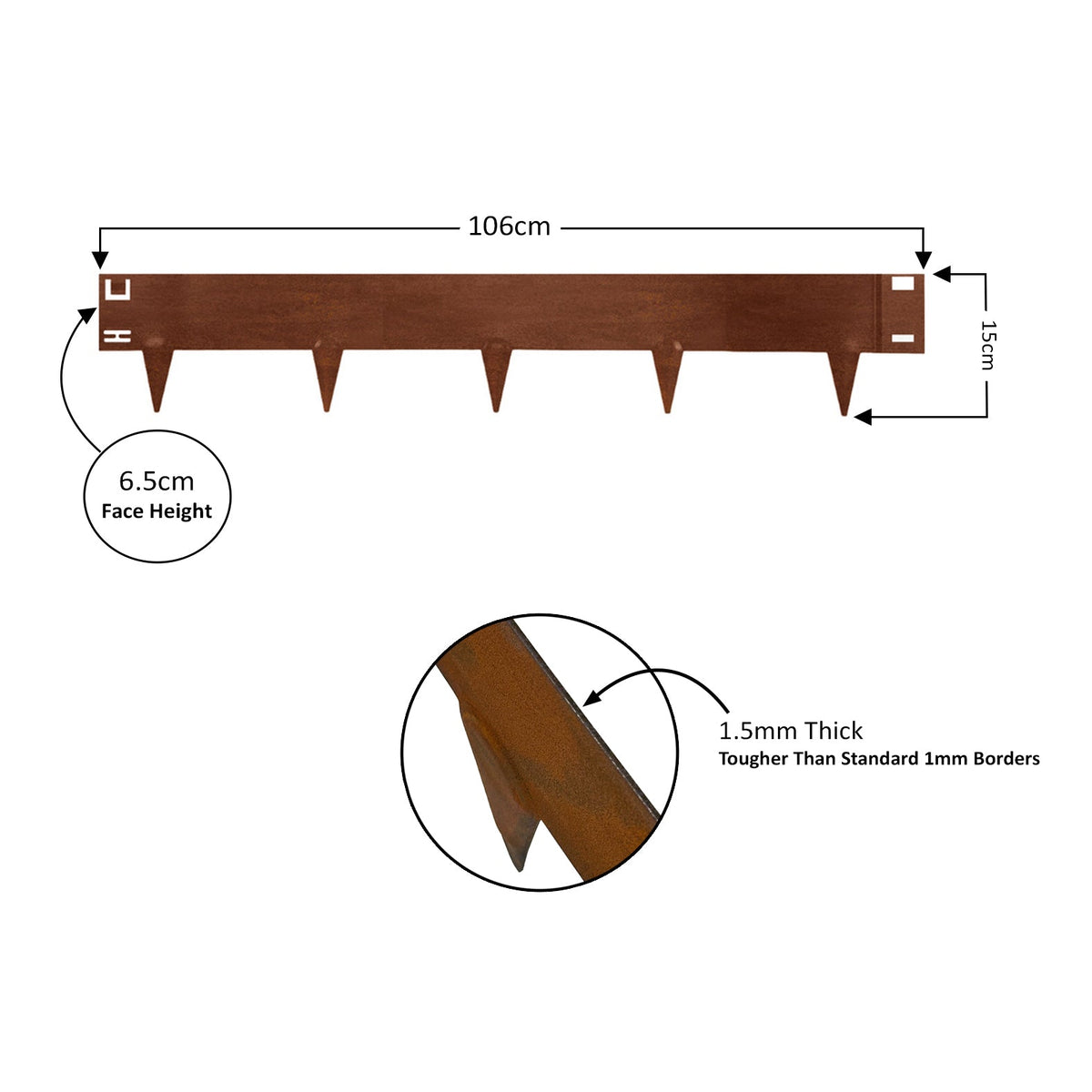 Metal Lawn Edging – Garden Borders, 15cm & 20cm