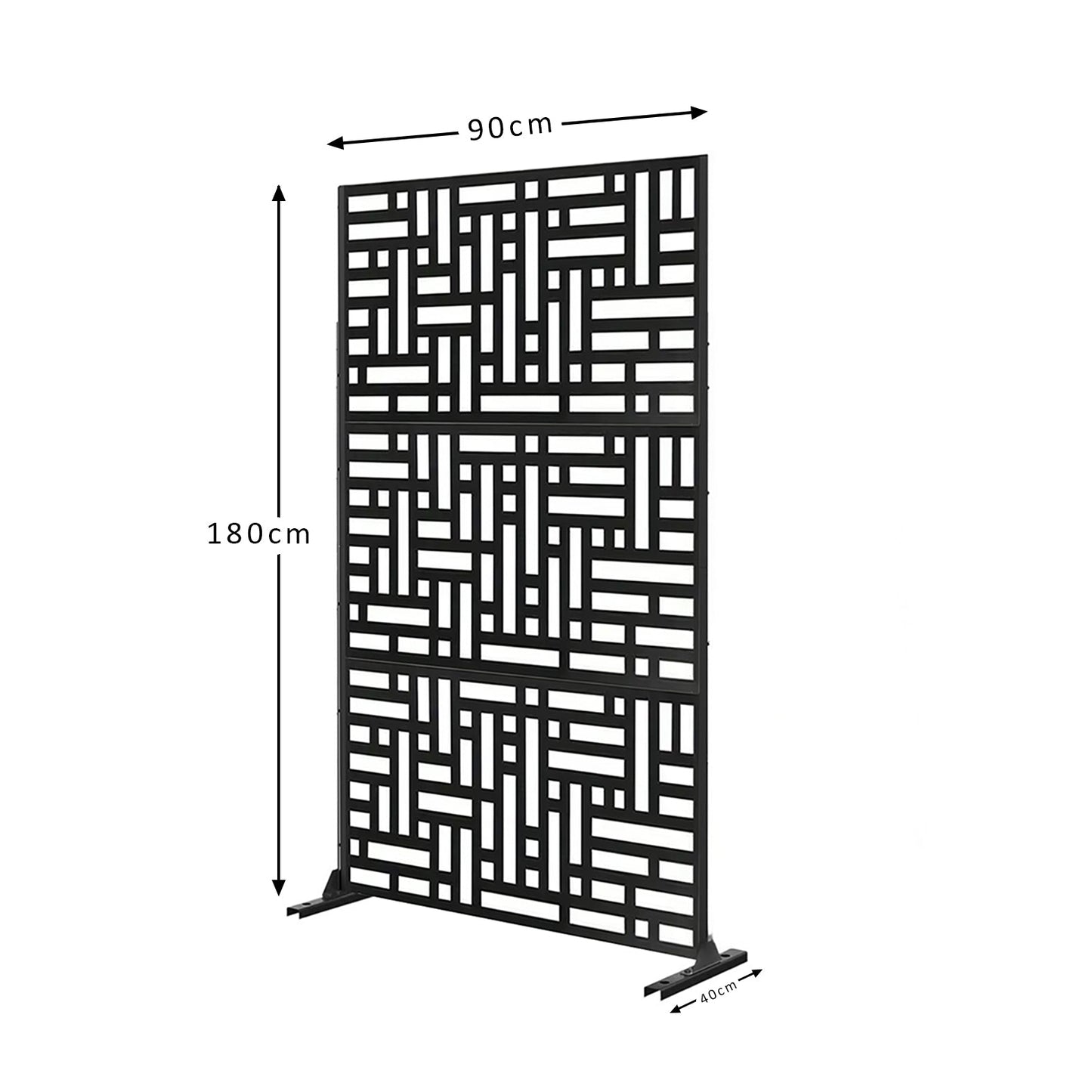 Metal Privacy Screen with Stand 90cm x 180cm | Indoor & Outdoor | Black, Grey or Pre-Rusted