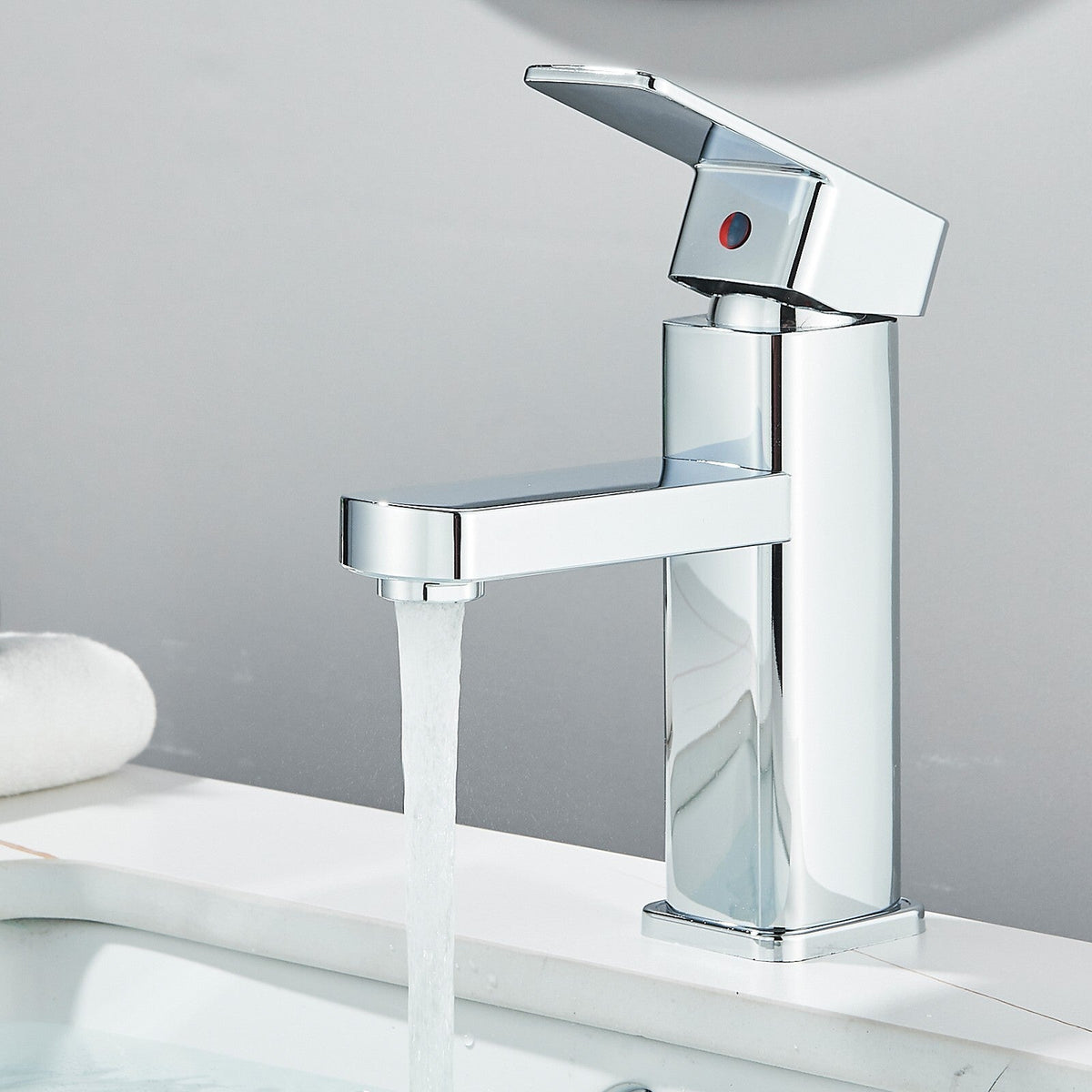 Modern Chrome Basin Mixer Tap Single Lever Taps Bathroom Sink Faucet With Hoses