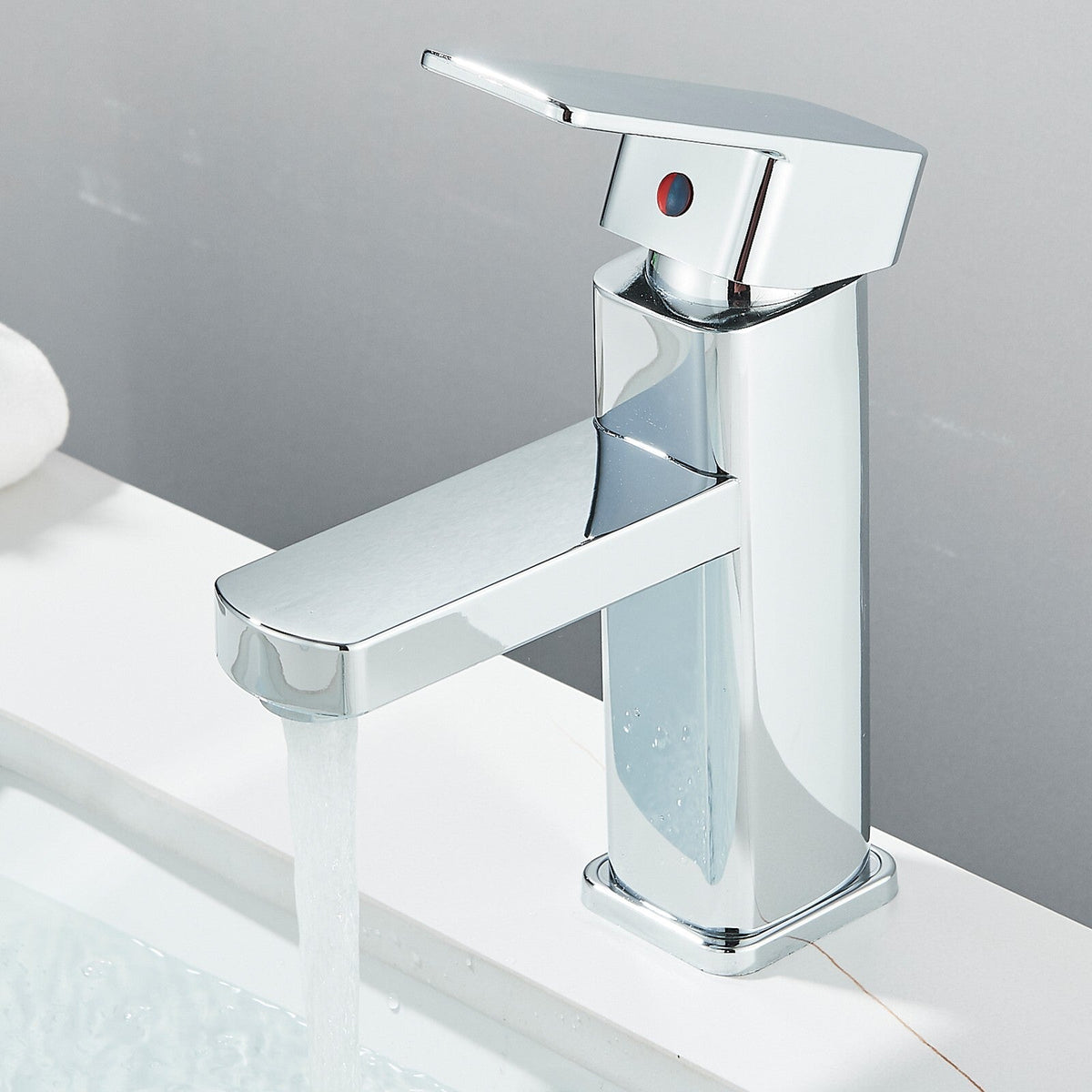 Modern Chrome Basin Mixer Tap Single Lever Taps Bathroom Sink Faucet With Hoses