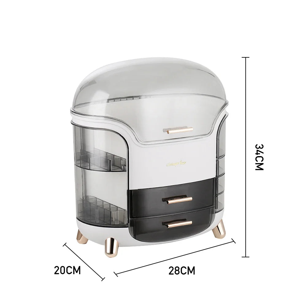 Modern Makeup Storage Box with Drawers, Clear Large Capacity Cosmetic Organiser