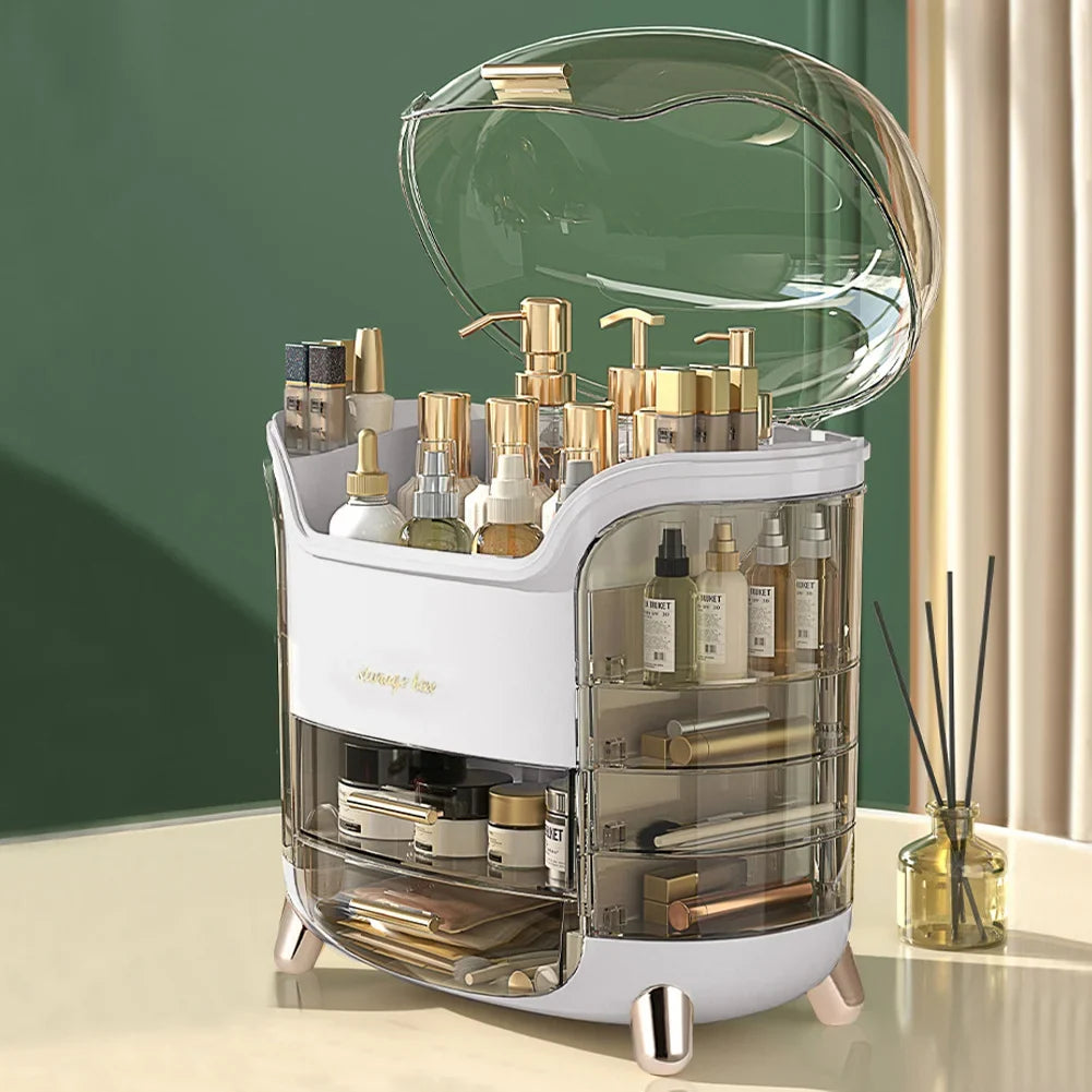 Modern Makeup Storage Box with Drawers, Clear Large Capacity Cosmetic Organiser