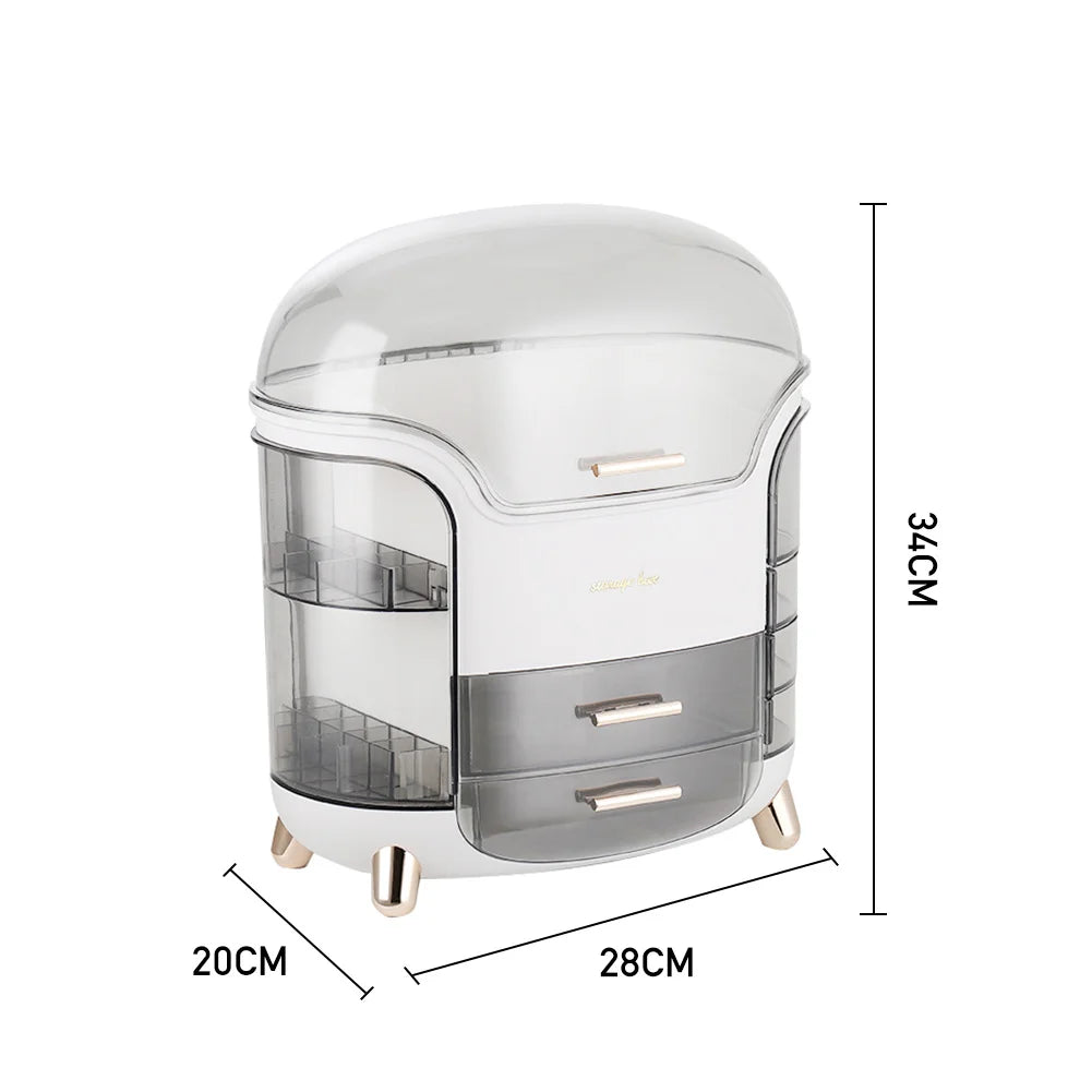 Modern Makeup Storage Box with Drawers, Clear Large Capacity Cosmetic Organiser