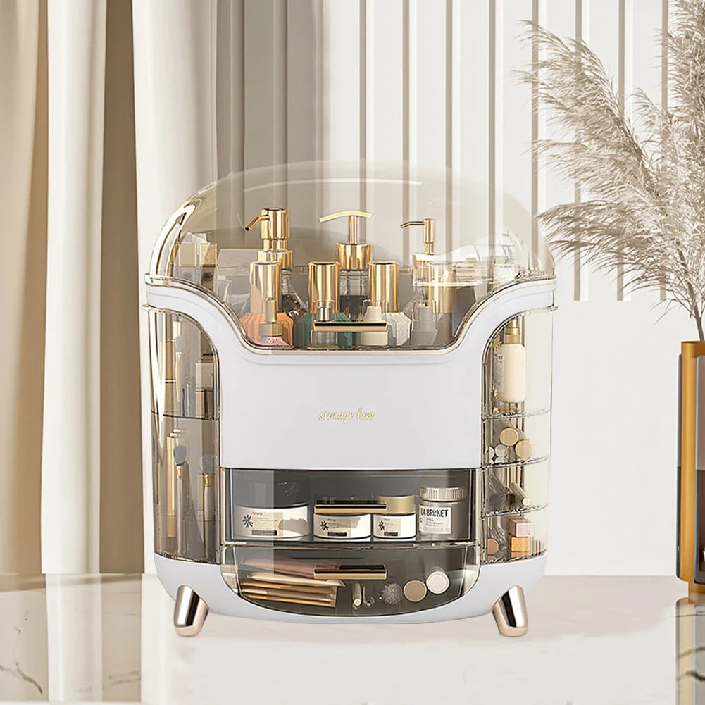Modern Makeup Storage Box with Drawers, Clear Large Capacity Cosmetic Organiser