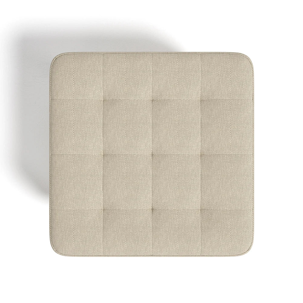 Modern Linen Fabric Padded Footstool, Multifunctional Wooden Leg Stool Ottoman
