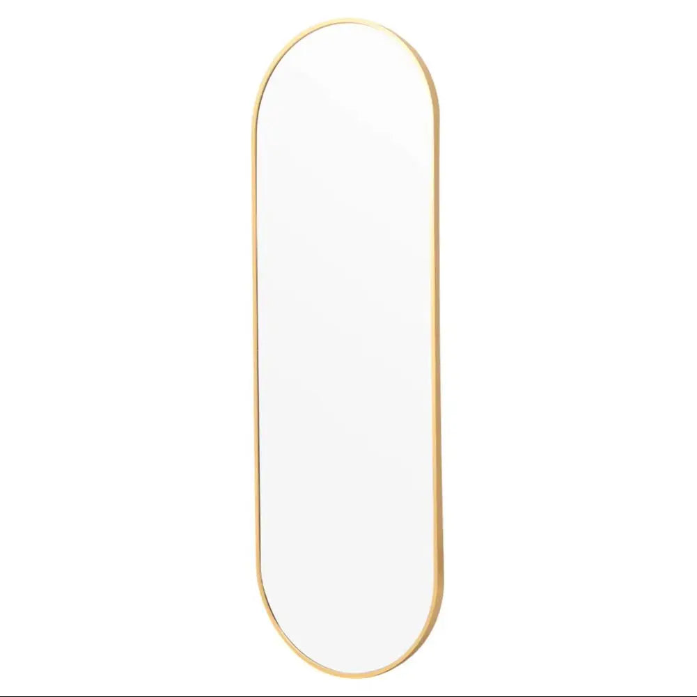 Modern Oval Full Length Wall Mirror Gold Metal Frame - Bathroom Bedroom Hallway
