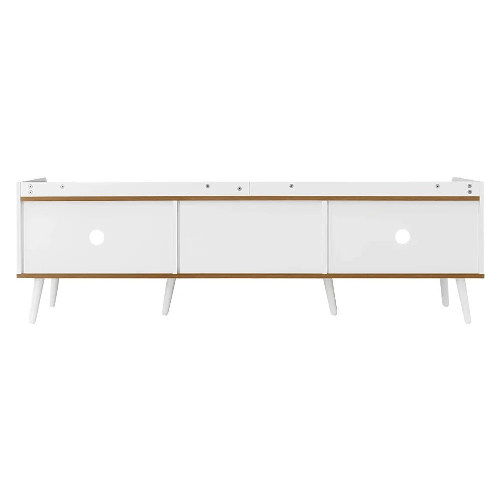 Modern TV Stand White Wood Cabinet 3 Door Storage Unit Living Room Large 160cm
