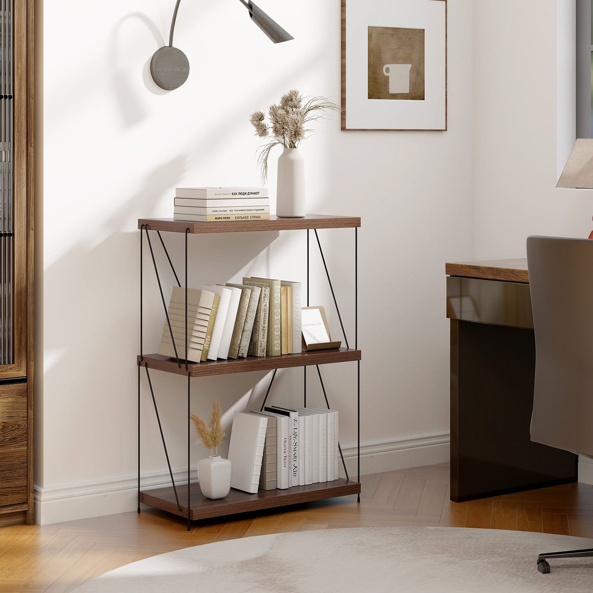 2/3/4/5-Tier Multipurpose Display Rack with Metal Frame-4-Tier