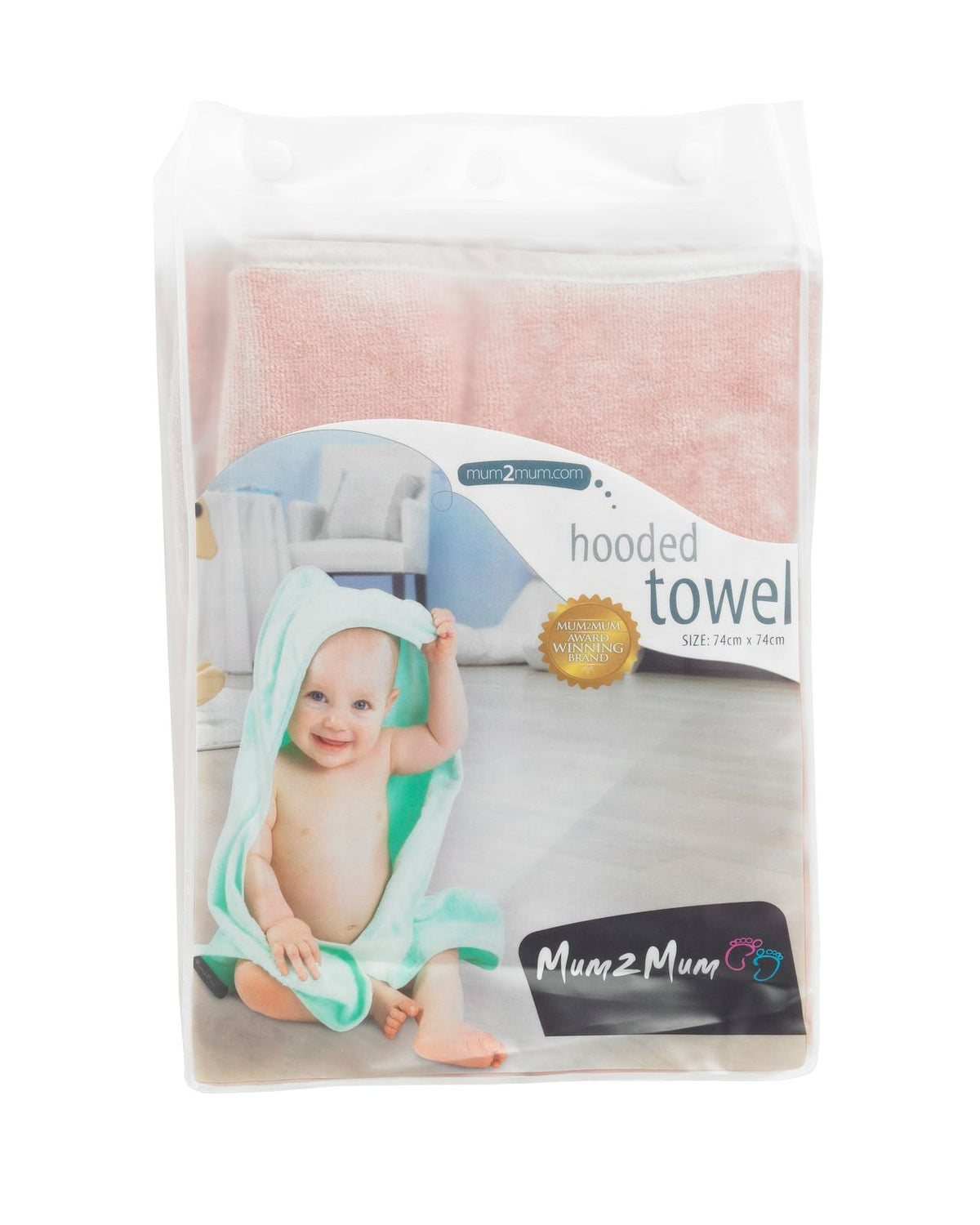 Mum 2 Mum Hooded Towel - Dusty Pink