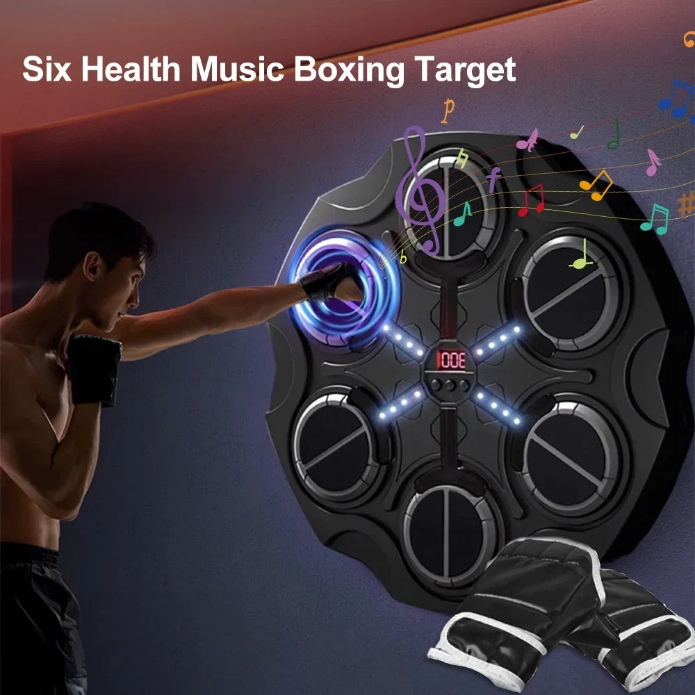 Music Boxing Machine Smart Bluetooth Punching Trainer with Gloves Fun Punch Game