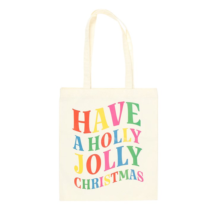 Holly Jolly Christmas Polyester Tote Bag