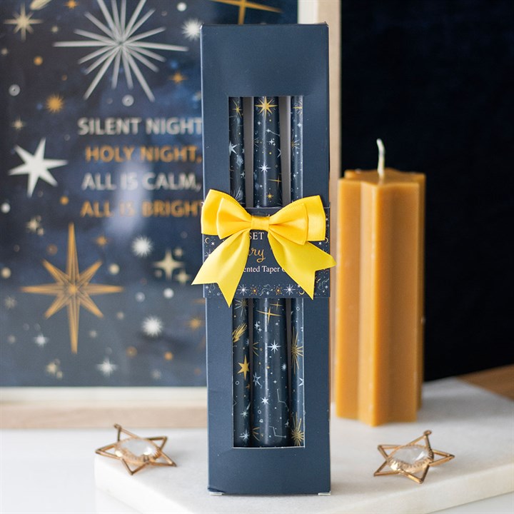 Set of 3 Starry Night Taper Candles
