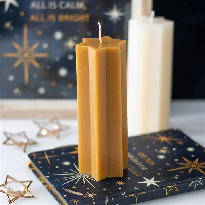 Gold Starry Night Star Shaped Taper Candle