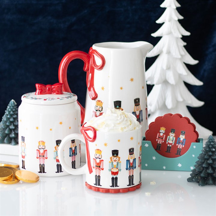 Nutcracker Ceramic Flower Jug with Bow