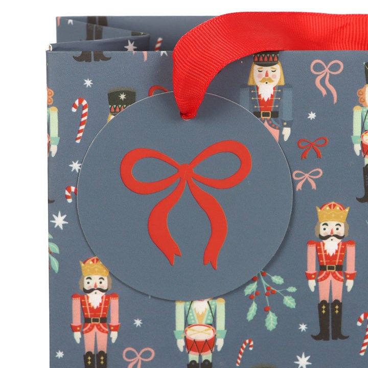 23cm Blue Nutcracker Print Gift Bag