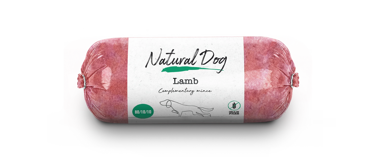 Natural Dog Lamb 80/10/10 Chubs - Tray of 10 x 500g (5kg)
