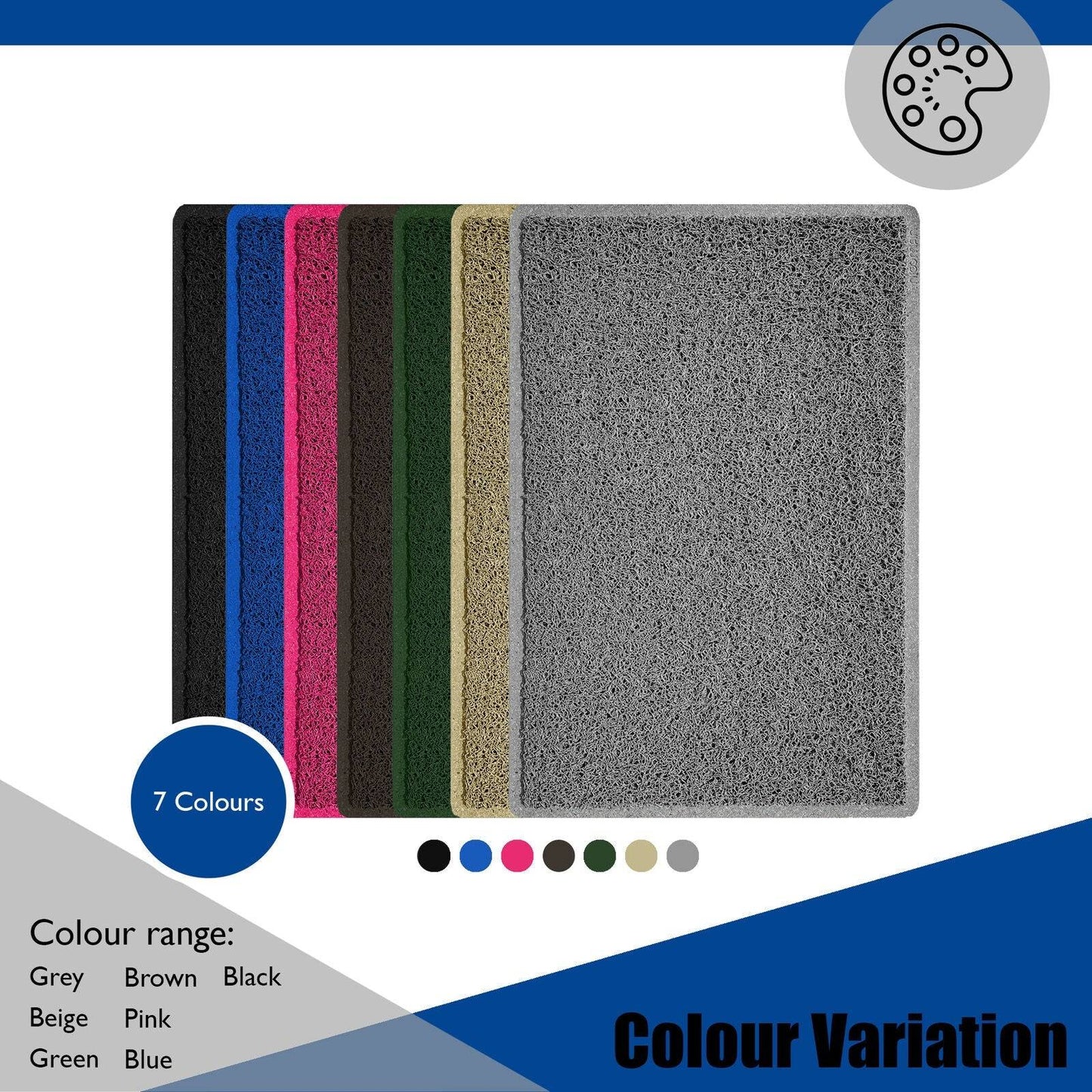 Nicoman Star Embossed Spaghetti Doormat | Indoor & Outdoor | Non-Slip | Machine Washable