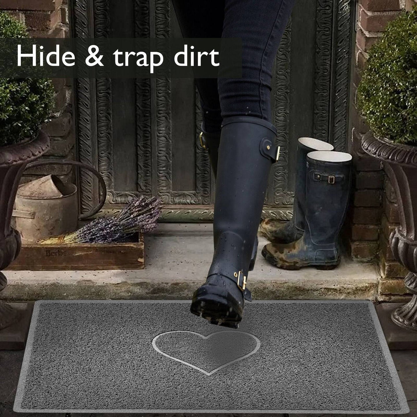 Nicoman Star Embossed Spaghetti Doormat | Indoor & Outdoor | Non-Slip | Machine Washable