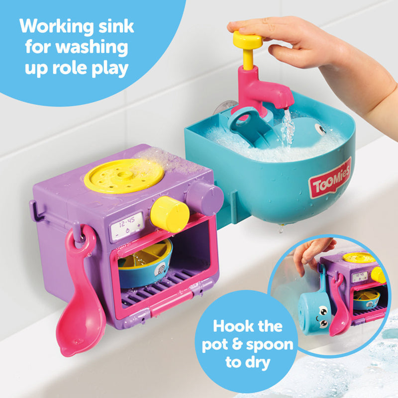 Tomy Toomies Bubble & Bake Bathtime Kitchen | Bath Toy for Toddlers 18m+
