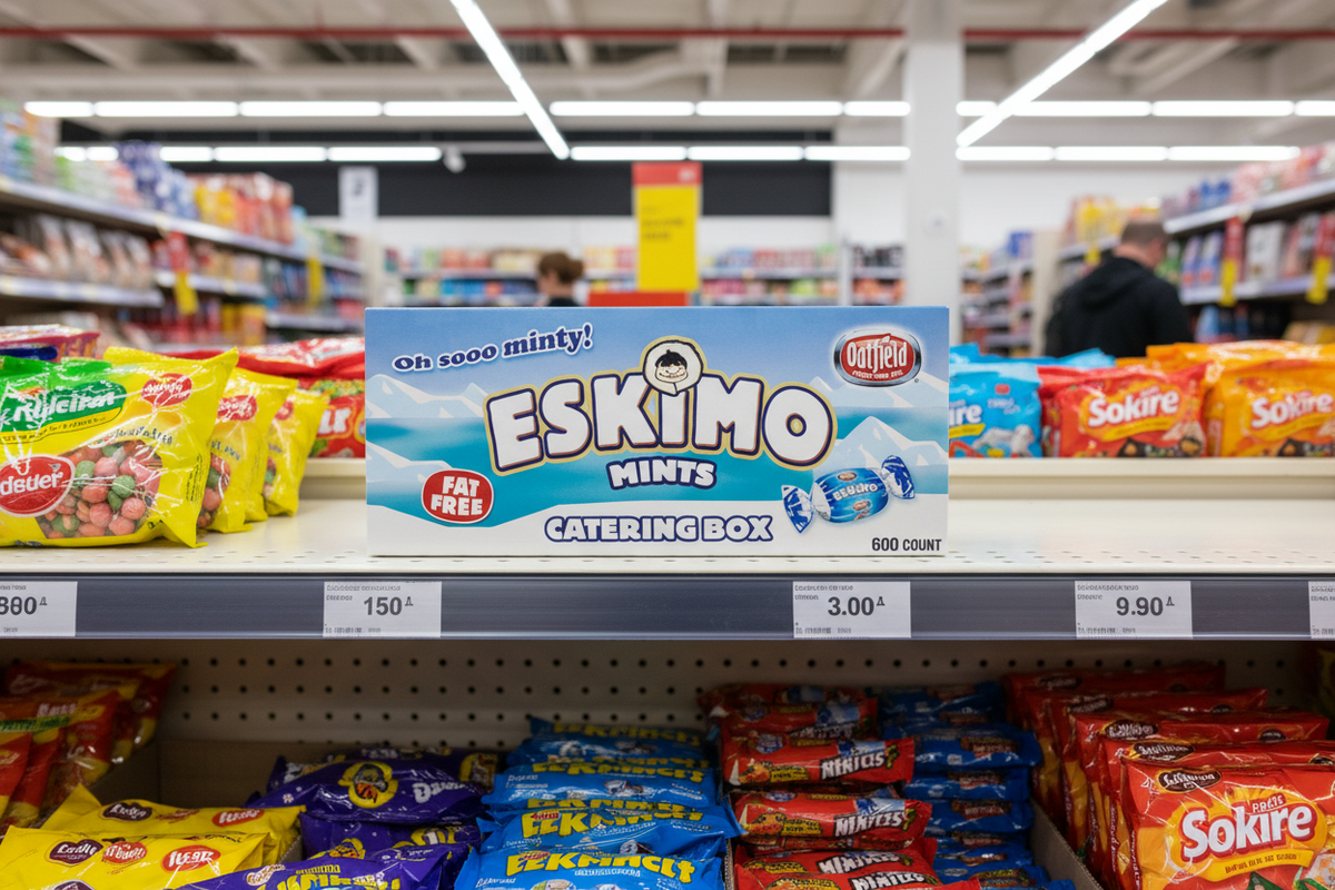Caja de 600 Caramelos de Menta Eskimo Oatfield para Hostelería