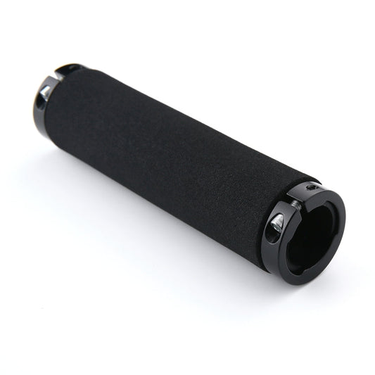 AG36 Alloy Lock-Ring Bicycle Handlebar Grips with Sponge – 1 Pair | Black & Red